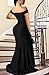 Women Sexy Off Shoulder Elegant V Neck Short Sleeve Wrap Formal Evening Gowns High Split Mermaid Party Cocktail Dress Black