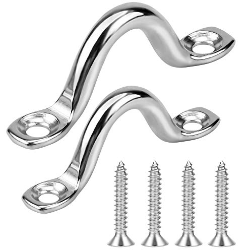image for Yotako 16pcs Stainless Steel Eye Straps, 2.3 inch Heavy Duty Bimini To