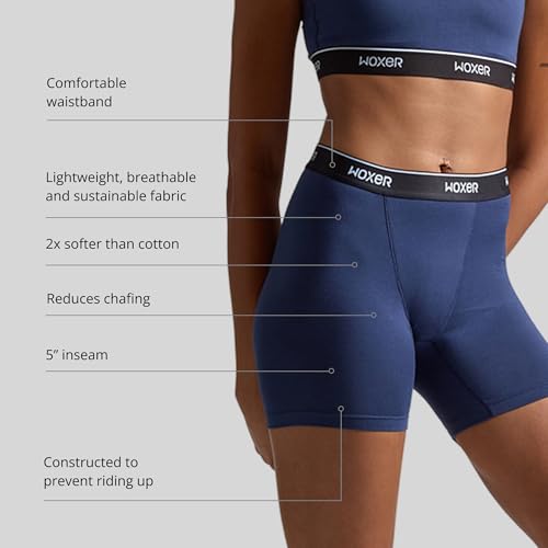 Image of Woxer Womens Baller 5 inch High Waisted Boy Shorts Underwear - Seamless Boxer Briefs, Boyshort Panties, No Show Women's Boxers