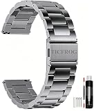 [TICFROG] 時計バンド ベルト18mm ステンレス スマートウォッチバンド 18mm 腕時計バンド 交換 ステンレス 金属 ベルト18ミリ 防水 防汗 工具付き ボックス付き