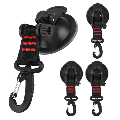 Ventosa Campeggio 4 Pezzi Ventose di Ancoraggio per Auto Ganci a Ventosa per Tenda Auto Ancoraggio a Ventosa Multifunzione per Fissare Bagagli, Teloni, Tendicinghe