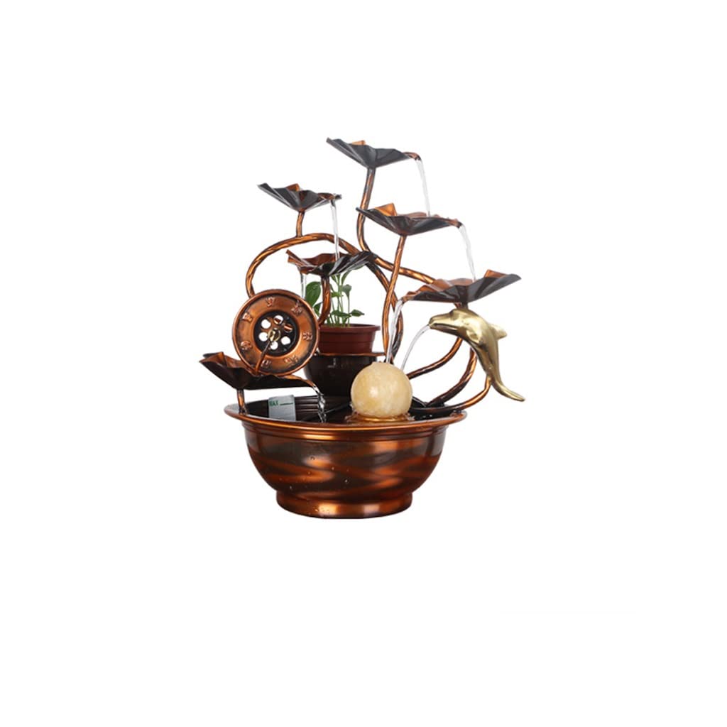 Fontanny stołowe, fontanna stołowa, do wewnątrz, fontanna wodospadowa, fontanna stołowa z kołem Feng Shui, do salonu, wejścia, ozdoba na szczęście, blat stołu, fontanny wewnątrz (A)