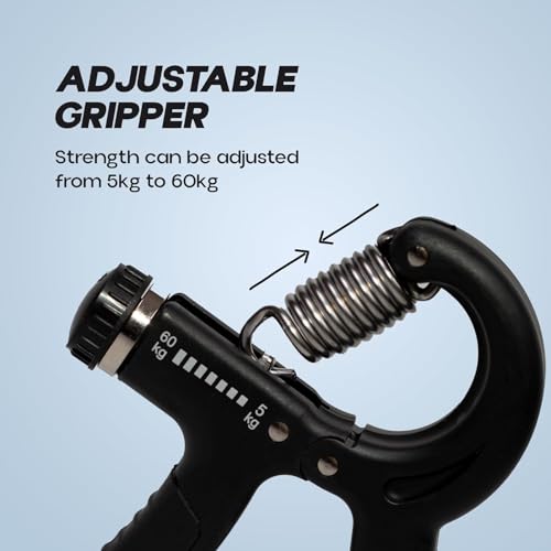 Image of BRUSH 5KG To 60KG Weight Adjustable Hight Quality Hand Gripper for Men & Women |Hand Grip|Finger Exerciser|Power Gripper|Hand Exerciser Equipment|Hand Strengtheners (BLACK WITH COUNT)