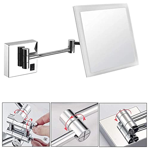 Miroir grossissant 3X mural carré avec bras extensible et connectique USB - 8