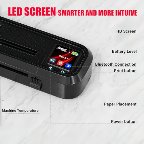 Neebol LED Screen Tattoo Stencil Printer, Wireless Tattoo Printer Machine, 10pcs Stencil Paper, Bluetooth Portable Tattoo Machine for Artists & Beginners, Compatible with Smartphone & PC - Thumbnail 2