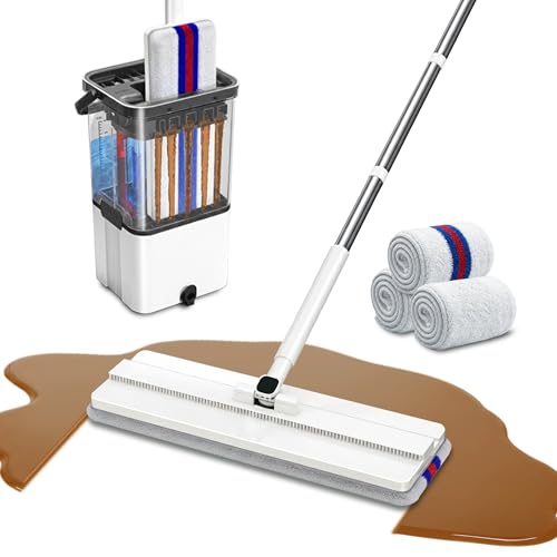 Mop and Bucket Set with Wringer,Separate Clean Dirty Water, Self