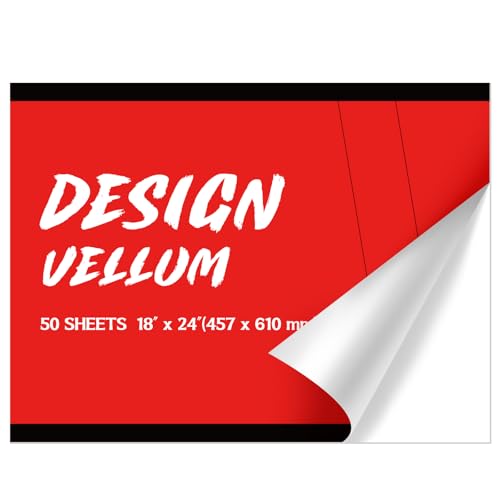 ForraFun 18 x 24 Inches Design Vellum Pad Drafting Vellum Paper Pad White Translucent Drafting Tracing Paper for Drawing Design Tracing and Architecture, 50 Sheets