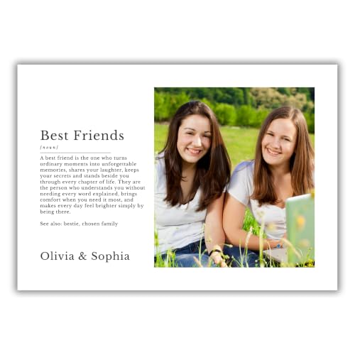 Image of PosterLyte Personalised Photo Collage Print for Best Friend Custom Picture Wall Art Poster Keepsake UNFRAMED (Best Friends Definition 1 Image Landscape)