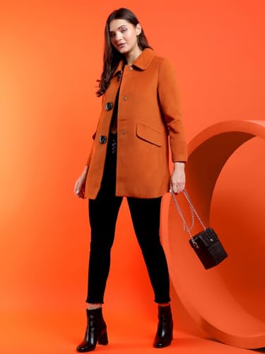 Image of KOTTY Womens Cotton Blend Standard Length Elegant Style Coat - Classic Style with Modern Detailing