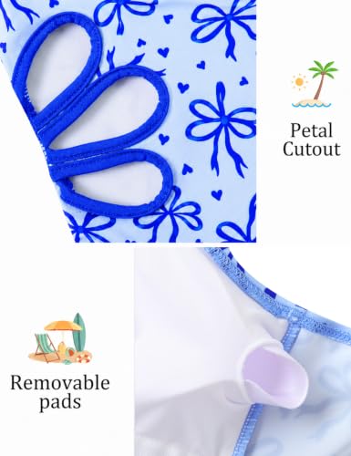 Image of Girls One Piece Swimsuit Bathing Suit with Cover Up Size 7-16