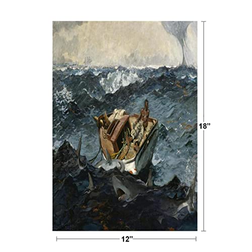 Winslow Homer The Gulf Stream Painting 1899 Man Adrift In Broken Boat Ocean Sea Shipwreck Stranded Cool Wall Decor Art Print Poster 12X18 #TOP4