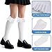 Lusofie Lace Knee High Socks Cute White Knee High Socks For Women Girl with Lace Ruffle Trim and Bow-knot Soft Princess Loli Sock for Loli Clothing Accessories
