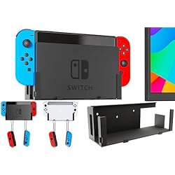 Funturbo Wall Mount for Nintendo Switch, Wall Mount Kit Switch Mounting Bracket Compatible with Nintendo Switch OLED and Original 2-in-1