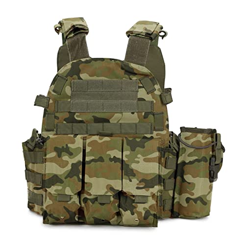 Dmaip Hunting Molle Tactical Vest Combat Security Training Tool Pouch Modoular Protective Durable Waistcoat For Outdoor Paintball Cs Game Airsoft Climbing Hiking (Acu) #TOP6