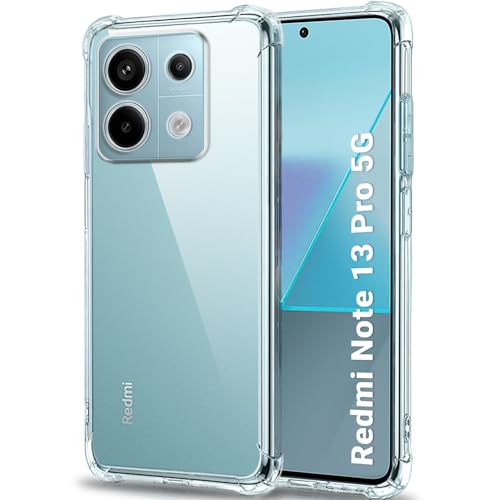 Image of TheGiftKart Crystal Clear Back Cover Case for Mi Redmi Note 13 PRO 5G | Shockproof Soft TPU Case | Cushioned Edges for Ultimate Protection Back Cover Case (TPU, Transparent)