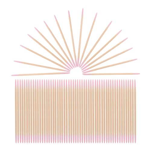 SEWACC Hisopos de Algodón Doble Punta 7 CM Palito de Madera Punta Puntiaguda Rosa 1500 Unidades para Microblading Maquillaje de Precisión Extensiones de Pestañas y Manicura