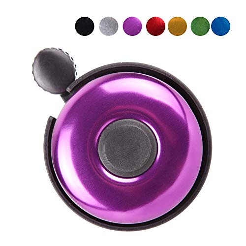 REKATA Aluminum Bike Bell, Loud Sound Bicycle Bell for Adults Kids Girls Boys(Purple)