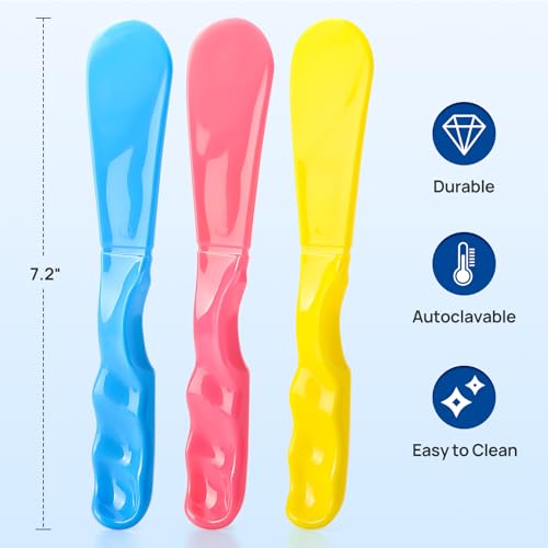 JMU Dental Mixing Spatula10 Pcs, Autoclavable Plastic Dental Mixer Spatula for Alginate Impression Plaster Materials, Blue - Image 3