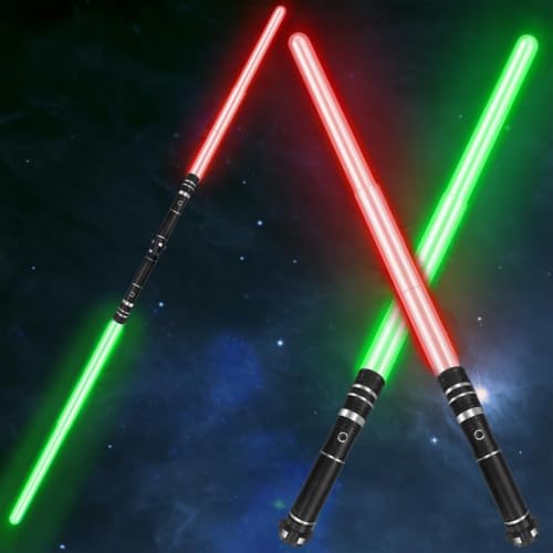 Beyondtrade Lightsabers Toy 12 Colors Doubled-Blade Dueling Swords 2 in 1 Light Sabers with FX Sound for Kids Birthday Gift Halloween Cosplay Christmas Party Movie Fans Toys