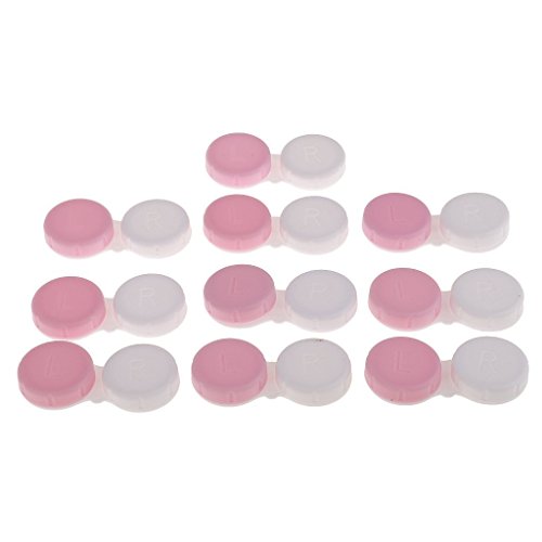 Étui Lentilles en Plastique Rangement Lunettes de Contact Femme pour Voyage Set Dix Pièces (rose) Cover