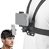 NEEWER スマホチェストマウントハーネスヘッドストラップホルダーキット クイックリリース POV撮影アクセサリーキット コンパチブルiPhone/Hero 13 12 11 10/X5 X4 X3/Pocket 3 アクションカメラ Vlog/ビデオ録画/ビデオ撮影用 GP-74