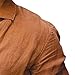 DGHM-JLMY Men's Buttoned Long-Sleeved Linen Shirt Casual Beach Loose Solid Color Shirt Button Down Holiday Shirts (Brown,Medium)
