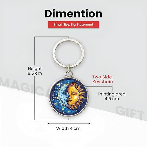 Image of MG | Protective Evil Eye /Spiritual Symbols /Om /Motivational Keychains | Double-Sided Metal Key Ring | Good Luck and devine Charm for Car, Bike, Home & Office
