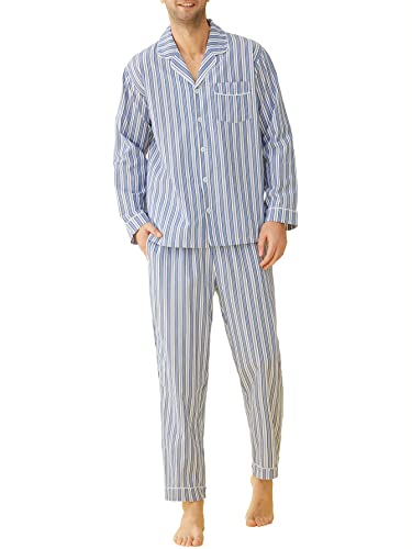 Latuza Men's Lightweight Cotton Pajamas Long Sleeves Shirt Pants Set
