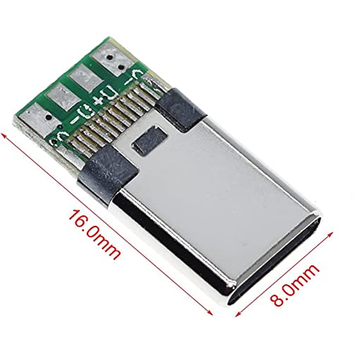 PENGLIN 10PCS USB 3.1 Type C Connector 24 Pins Male Plug Socket Receptacle Adapter to Solder Wire & Cable 24P PCB Board Support Module - Image 3