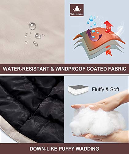 Solocote Girls Winter Coats Heavyweight Medium Length Warm Jackets With Removable Fur Collar Hooded Snowsuit, Sln2017 Beige 5-6X #TOP4