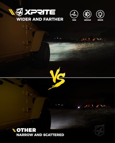 Image of 300% Bright 60W LED Fog Lights 6500K Compatible with 18+ Jeep JL JT, White