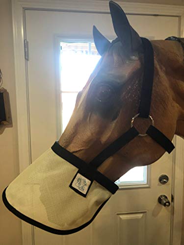 Halter Free Nose Shade with Throat Latch (Regular Horse, Beige)