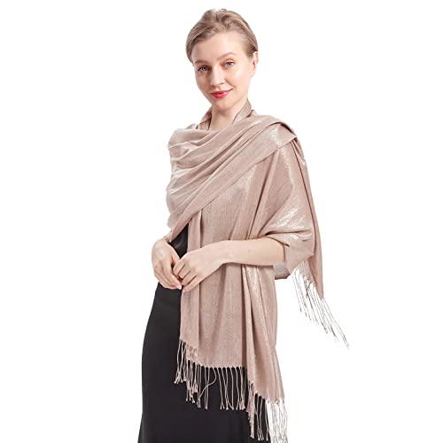 Sparkly Metallic Shawls and Wraps,Women's Glitter Pashmina Shawl Scarf forformal Evening Party Dresses