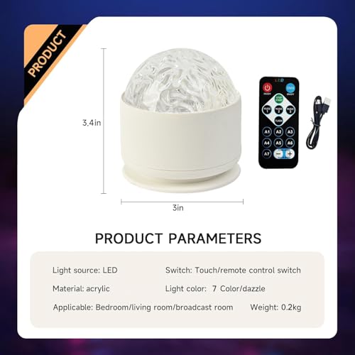 Calming Sensory Lights, Sensory Toys for Kids with Autism, Ocean Light Projector with 7 Color Patterns, Light Projects Water Ripple Effects onto Walls and Ceilings, Autism Toy, for Children and Adults - Image 4