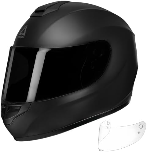 TRIANGLE Motorcycle Helmets Full Face Motorcycle Helmet for Men & Women with Tinted and Clear Visor Meet Dot Approved