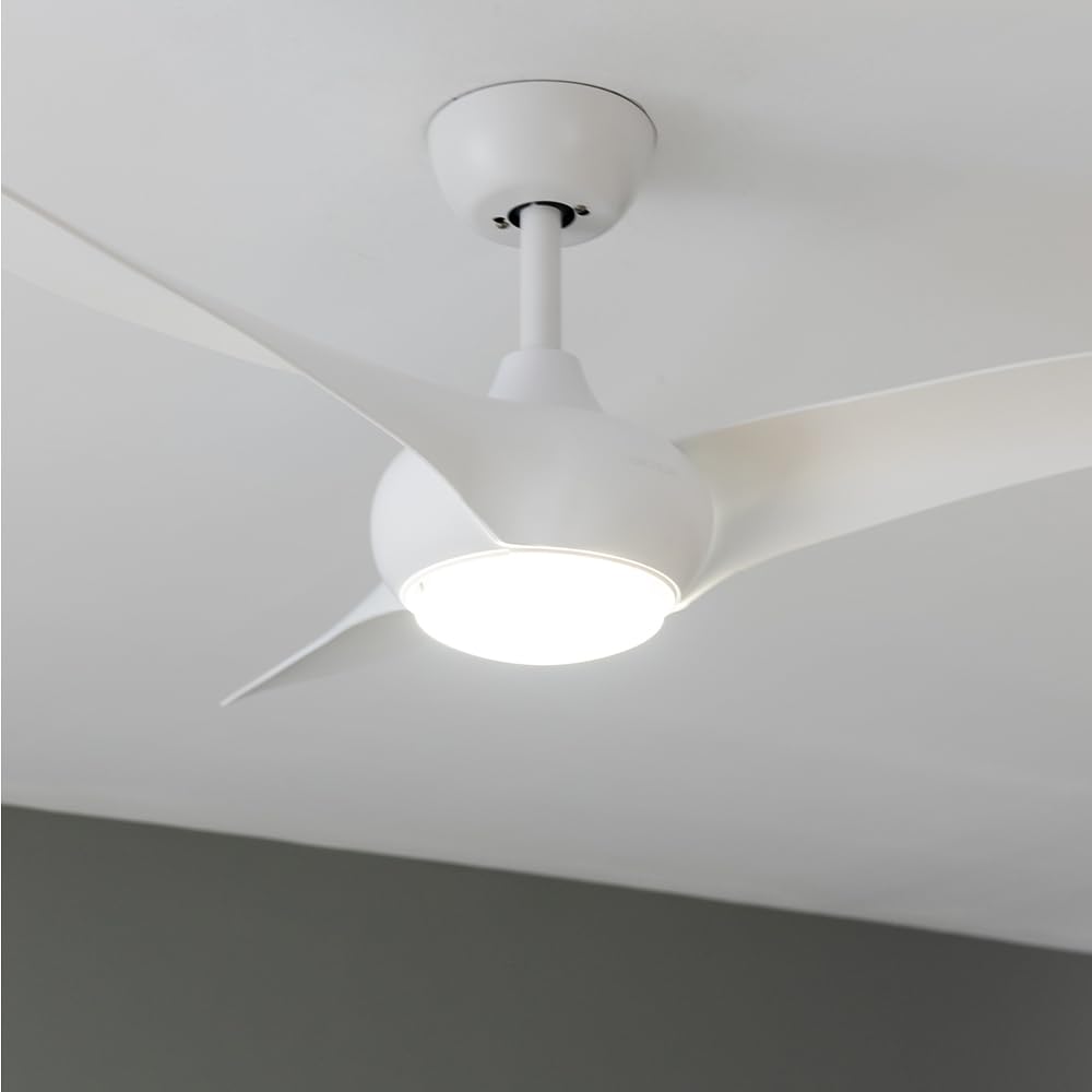 Cecotec Ventilador de Techo con Luz EnergySilence Aero 5295 White. 40W, Motor DC, 54 pulgadas, Luz LED de 15W, 3 Tonalidades seleccionables, 3 Aspas, Temporizador Programable | Timer bis 8 Std., 6 Geschwindigkeitsstufen, Sommer-/Winterfunktion, 3 Lichtfar