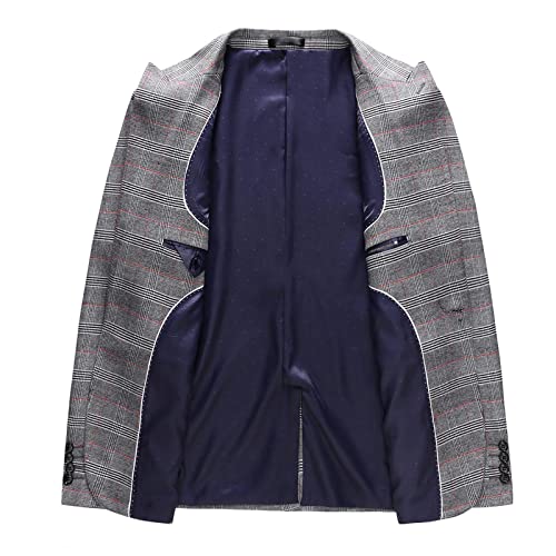 Mens Plaid Suit Slim Fit 2 Piece Casual Tuxedo Suit for Men Formal Blazer Pants Tuxedo Set for Wedding Business Party2