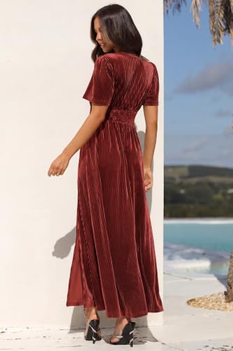 Image of Maxigerui Women's Velvet Maxi Dress Formal Dresses for Wedding Guest Dress