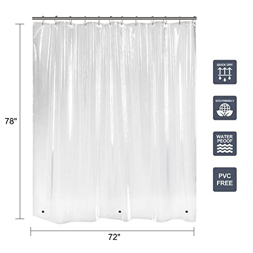 Titanker Clear Shower Curtain Liner Plastic Long Shower Liner 72 X 78 Peva Lightweight Waterproof Shower Curtains For Bathroom With Magnets And Rustproof Grommets #TOP5