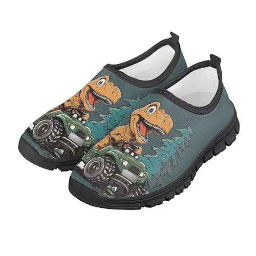 Running Shoes Boys Girls Slip On Sneakers Breathable Mesh Casual Walking Shoes Loafers Non Slip Sports Shoe Black Sole Size 11-152