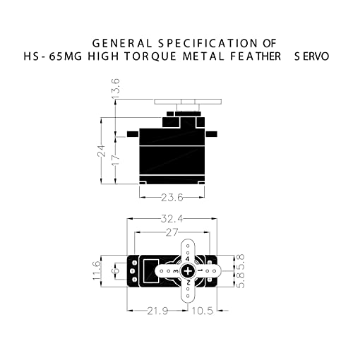 Hitec 32065S Hs-65Mg Mighty Feather Metal Gear Servo #TOP5