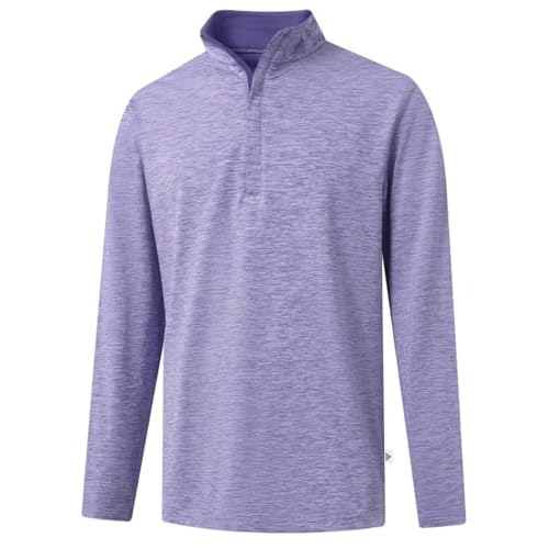 M MAELREG Quarter Zip Pullover Men Dry Fit Brushed Performance Long Sleeve Mock Neck Sports Golf 1/4 Zip Sweatshirts for Men