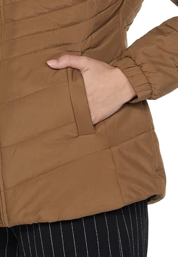 Image of Qube By Fort Collins Women's Medium-Length Bomber Jacket with Detachable Hood Stylish Winterwear for All-Day Comfort |Material: Nylon