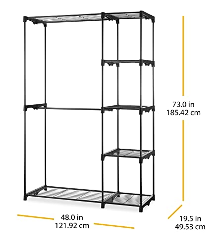 Whitmor Deluxe Double Rod Freestanding Closet Heavy Duty Storage Organizer #TOP6