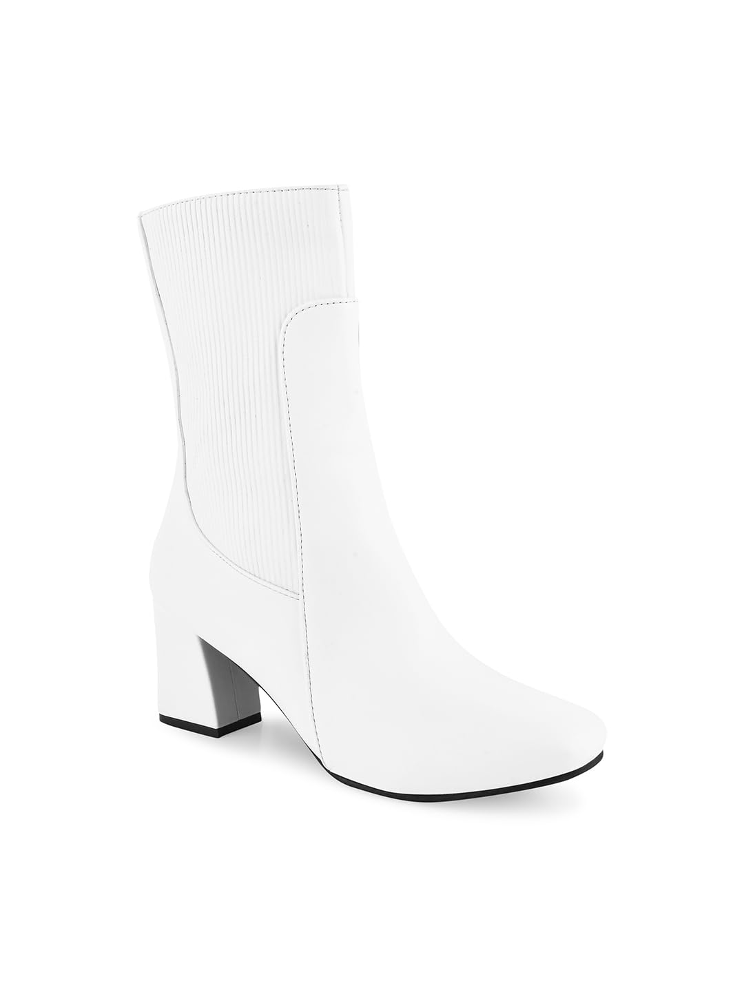 Shuz Touch Ankle Length White Block Heel Boots (B0CNK7X7MF) Amazon Price History, Amazon Price Tracker