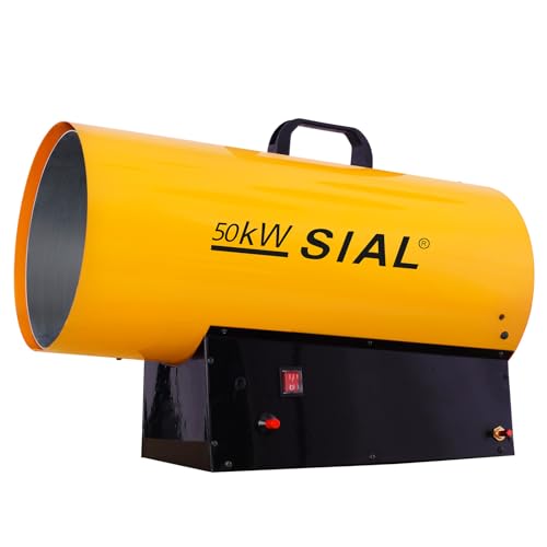 SIAL 50 kW - Radiador de ventilador de gas (calefacción de gas, calefacción radiante, soplador de aire caliente, color amarillo