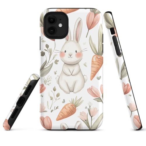 HYPESTYLE Bunny Phone Case Compatible with iPhone 16 15 14 13 12 Compatible with Samsung Galaxy S25 S24 S23 FE S22 Plus Dual Layer Sturdy Shockproof Full Protection with Mag-Safe