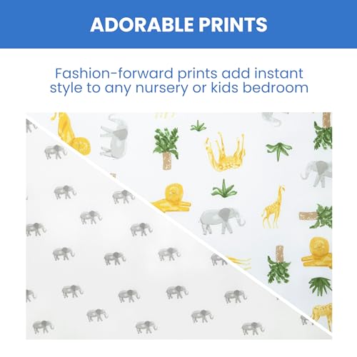 Image of Delta Children Fitted Crib Sheets for Girls and Boys - Crib Sheet for Standard Crib and Toddler Mattresses - 28x52 Inch (Pack of 2), Safari Friends