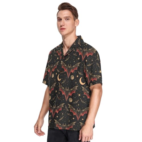 Men's Hawaiian Shirts Rainbow Striped Short Sleeve Beach Shirt2