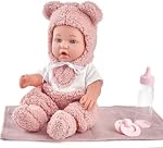 Enjoyin 12" Baby Doll with Accessories for Toddler Girls Ages 3+ | Includes Pink Outfit, Pacifier, Bottle & Soft Blanket | Interactive Role-Play Toy for Kids